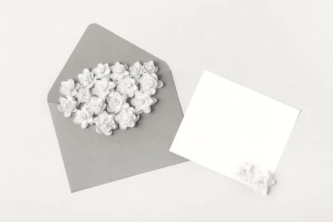 Envelope with spring flowers Stock Photos
