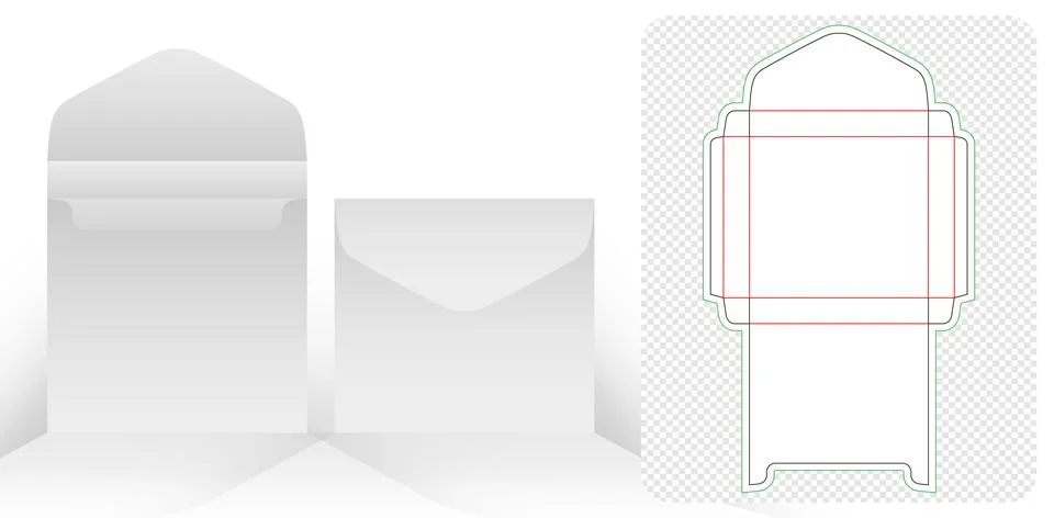 Envelope square die cutting Stock Illustration