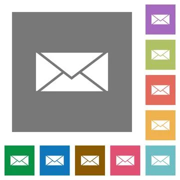 Envelope square flat icons Stock Illustration