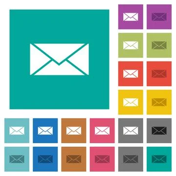 Envelope square flat multi colored icons Stock Illustration