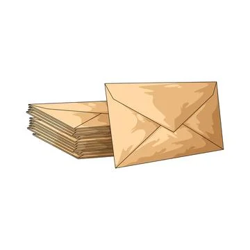 Envelope stack illustration Stock Illustration