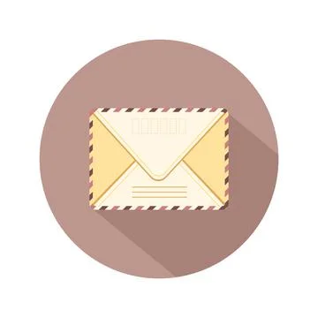 Envelope with stamp. E-mail icon. Retro postcard and craft paper. Written letter Stock Illustration