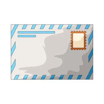 Envelope with stamp illustration Stock Illustration