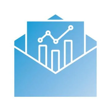 Envelope with statistics silhouette style icon 스톡 일러스트