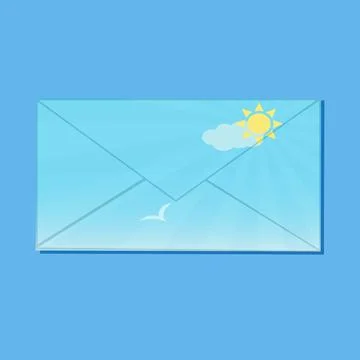 Envelope with sun Stock Illustration