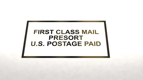 Envelope Text Series 2 -First Class Mail Presort US Postage Paid 库存影片 348215914