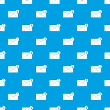 Envelope with three messages pattern seamless blue イラスト素材