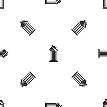 Envelope in trash bin pattern seamless black 스톡 일러스트