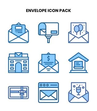 Envelope Two Colour UI Icons Pack Illustrazione stock