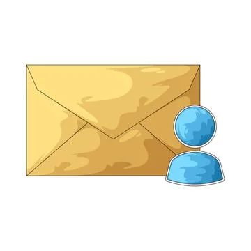 Envelope with user illustration Stock Illustration
