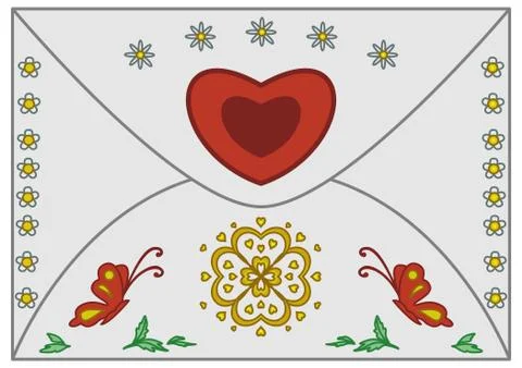 Envelope-valentine Stock Illustration