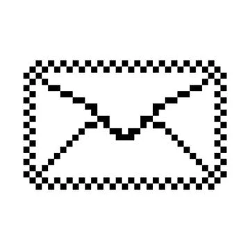 Envelope vector pixel icon. isolated on white background Ilustração Stock