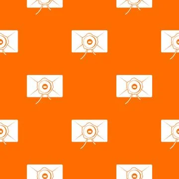 Envelope with wax seal pattern seamless Stock Illustration
