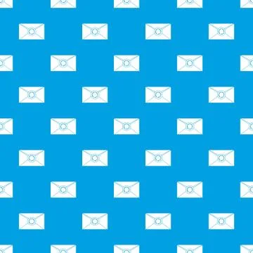 Envelope with wax seal pattern seamless blue Stock Illustration