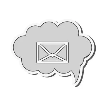 Envelope within conversation cloud icon 스톡 일러스트