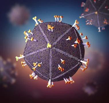 Enveloped Human Immunodeficiency Virus causing immunodeficiency syndrome Stock Illustration
