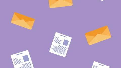 Envelopes and documents files animation Stock Footage 158653099
