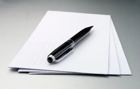 Envelopes and a pen Stock Photos
