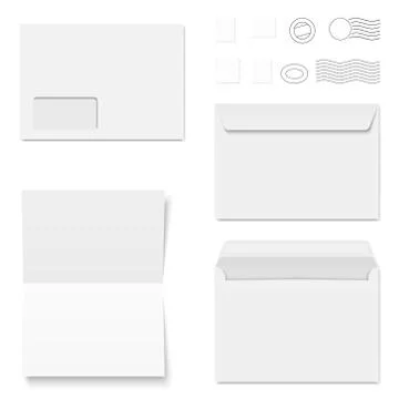 Envelopes and postage stamps Stock Illustration