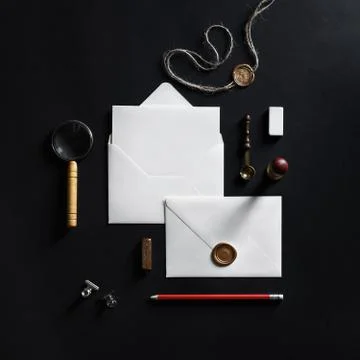 Envelopes and stationery Stock Photos
