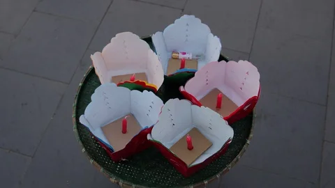 Envelopes with candles Stock Footage 128277400