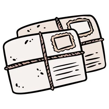 Envelopes doodle image. Cute cartoon snail mail logo. Media highlights graphi Stock Illustration