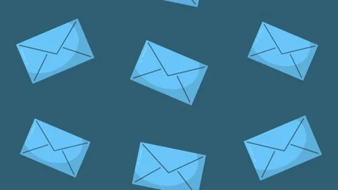 Envelopes falling down animation.4k video Stock Footage 156037708