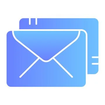 Envelopes flat icon. Mail color icons in trendy flat style. Post gradient style Stock Illustration