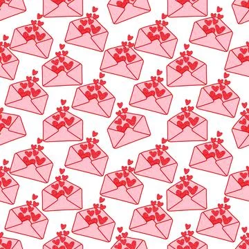 Envelopes with Hearts Stock Illustration