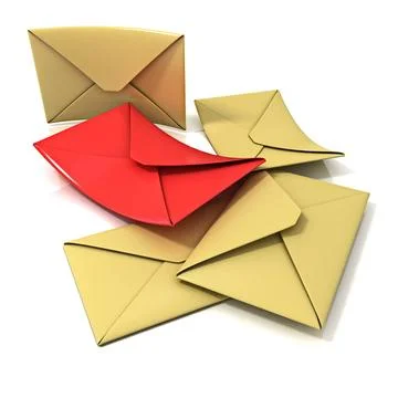 Envelopes, isolated render Envelopes, isolated render on a white backgroun... Stock Photos