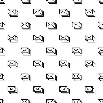 Envelopes pattern with outline flat design for communication 库存插图