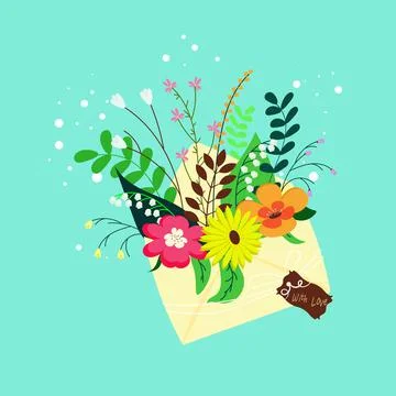 Envelopewithflo Stock Illustration