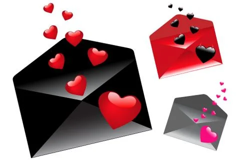 Envelops With Hearts Stock Illustration