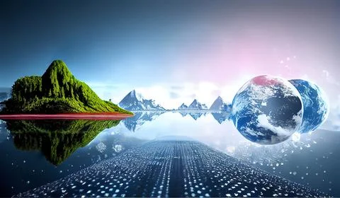 Envinronmental technology background save clean planet infographic background Stock Illustration