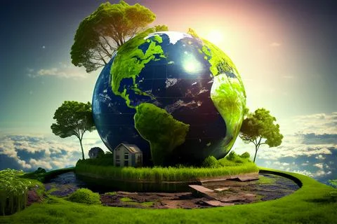 Envinronmental technology background save clean planet infographic background Stock Illustration