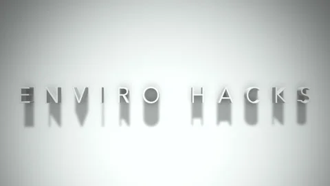 Enviro hacks 3D title animation with shadows on a white background Stock Footage 297816192