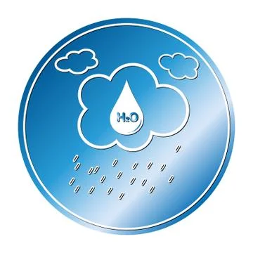 Environment and ecology. Cloud with water formula and rain. Stock Illustration