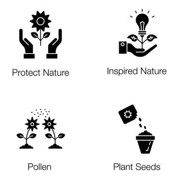 Environment and Nature Solid Icons Pack Stock Illustration