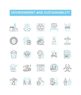 Environment and sustainability vector line icons set. Environment Stock Illustration