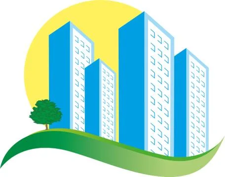 ENVIRONMENT AND TOWERS Stock Illustration