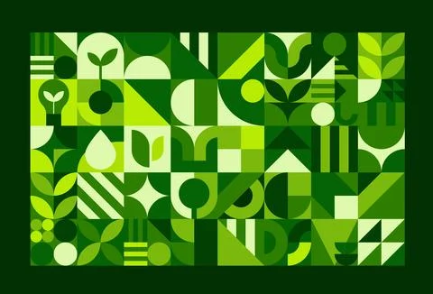 Environment background, ecology Bauhaus pattern Illustrazione stock