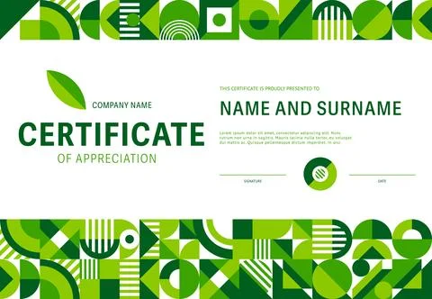 Environment certificate with geometric pattern イラスト素材
