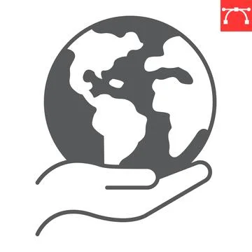 Environment conservation glyph icon Stock Illustration