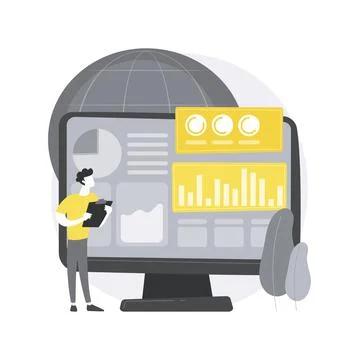 Environment data analytics abstract concept vector illustration. Stock Illustration