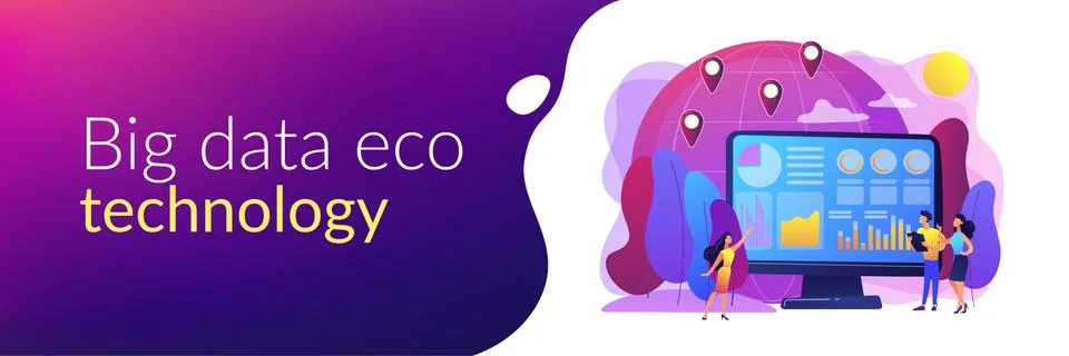 Environment data analytics concept banner header Stock Illustration