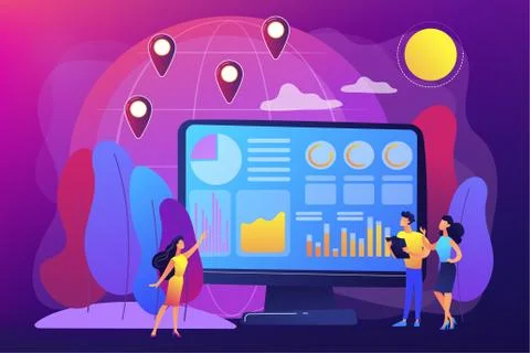 Environment data analytics concept vector illustration Stock Illustration