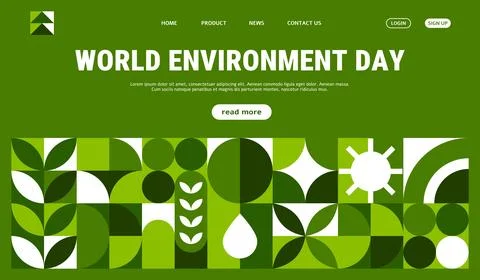 Environment Day geometric pattern landing page イラスト素材