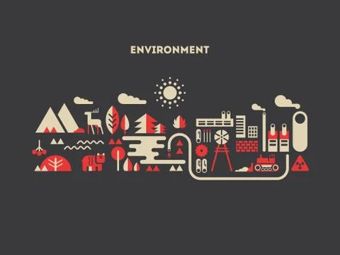 Environment design flat concept Stock Illustration