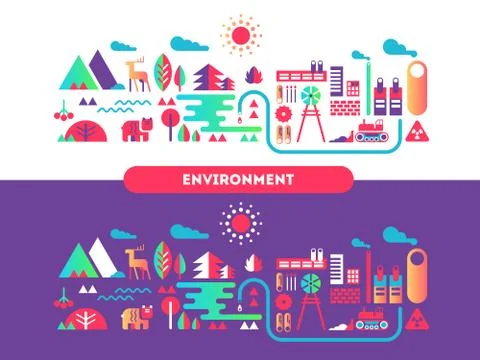 Environment design flat concept Stock Illustration