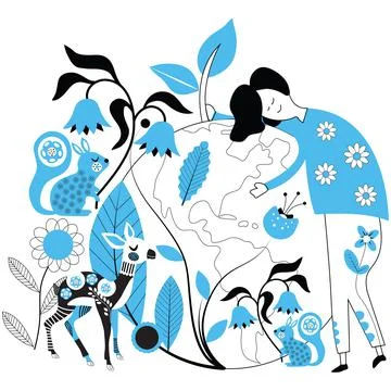 Environment ecology doodles background1 Stock Illustration